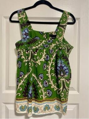 Sanctuary Green Floral Wide-Strap Sleeveless Tank